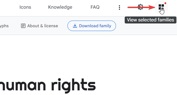 Click &ldquo;View Selected Families&rdquo;