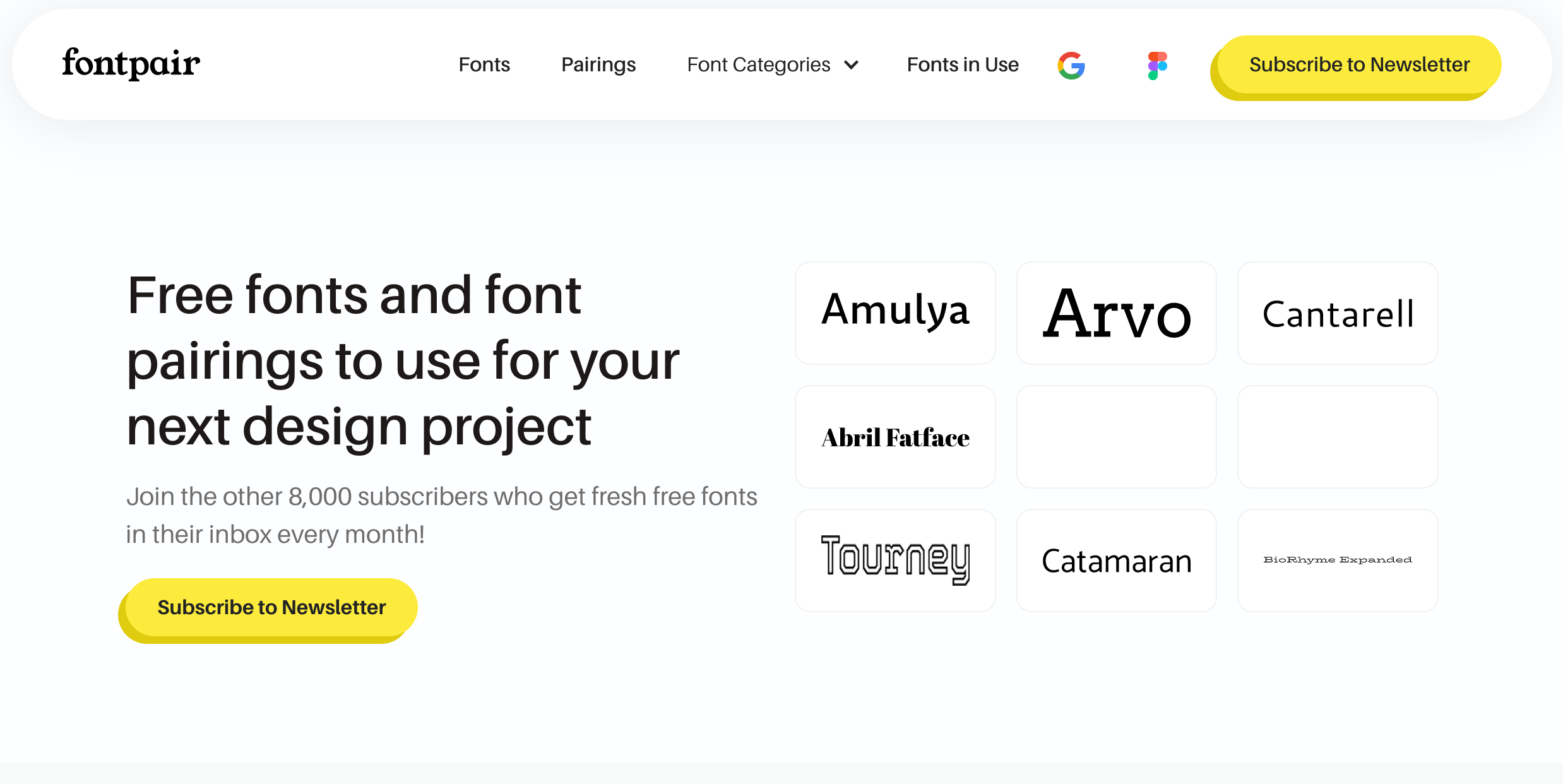 fontpair.co homepage